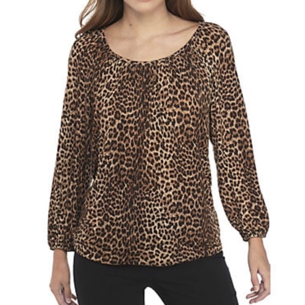 Michael Kors Leopard Print Blouse  EUC